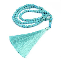 Tasbih Muslim Manik-manik Doa 8mm 99pcs Batu Turquoise Biru Alami Gelang Manik-manik Geometris Perhiasan Religius Islam Unisex