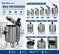 Industrielle Milch-Thermoverarbeitungsmaschine 10-1000L SUS304 Edelstahl-Ummantelungstank Digitale Temperaturkontrolleinheit GenJet