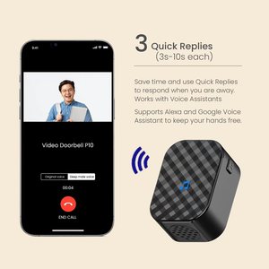 Sonnette connectée avec caméra vidéo, double objectif 5MP, Wi-Fi HD, vision nocturne 190 degrés, étanche IP65, audio bidirectionnel, garantie 2 ans - Product Image 4