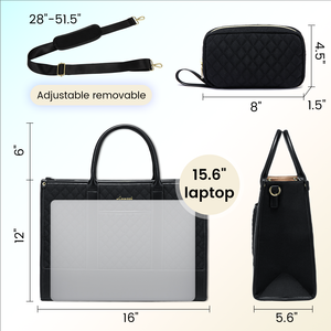 Bolsos para Portátil LOVEVOOK para Mujer, 15.6 Pulgadas, Impermeables, Acolchados, Bolso de Trabajo con Cartera, Ligero, para Viajes, Bolso de Hombro para Computadora - Product Image 3