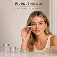 Pot rond vide ISMAN avec capuchon argenté mat pour crème scintillante pour ongles 10ml 30ml 50ml Emballage cosmétique transparent Vente en gros Logo personnalisé