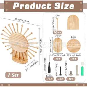Organizador de Corbatas de Madera para Montar en la Pared, Giratorio, Redondo, Sin Perforaciones, para Corbatas, Bufandas y Accesorios - Product Image 4