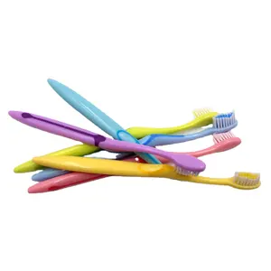 JSM15269 Factory Cheap Price Soft Nylon Rubber Bristles Adult Toothbrushes with Long Handle OEM logo/names printing