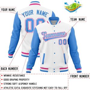 Custom Men Varsity Jacket Cotton Letterman Baseball Bomber Personalized Stitched Team <b>Name</b> Number Preppy Style Autumn - Product Image 3