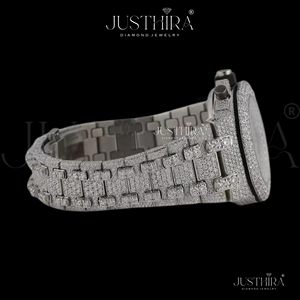 High on Demand Durable Moissanite Diamond Quartz <b>Watch</b> Men <b>Waterproof</b> Stainless Steel Casual Wristwatch Available For Sale - Product Image 3