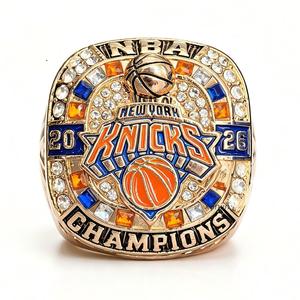 Bague de championnat des New York Knicks 2025-2026 en alliage, plaquée or, incrustation hip-hop, commémorative de basket-ball - Product Image 5