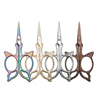 Ciseaux vintage en acier inoxydable coloré, à manche papillon, style européen classique, petits ciseaux domestiques multi-usages pour le papier