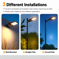 Lampe solaire de rue PRO 20W 3000lm équivalent 200W Longue durée de vie 8 ans 140x70 Type III Faisceau IP65 3CCT Double mode Montage flexible Extérieur