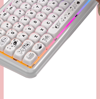 Clavier sans fil X100 Tri-Mode 2.4G à membrane, rétroéclairage RGB, silencieux et mignon pour femmes et usage bureautique (100 touches)