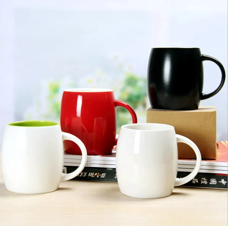 Großhandel personal isierte Design Eimer Tassen weiße Keramik Tasse