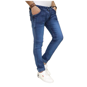 Nouveau jean droit déchiré extensible imprimé motard brodé pour hommes jean en denim à coupe régulière rayé à trous détruits - Product Image 4