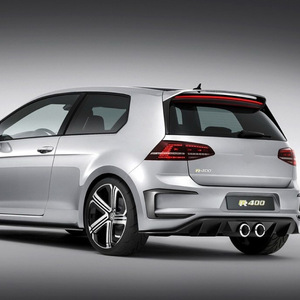 กันชนหลัง Volkswagen Golf 7 R400 ปี 2013-2016 พร้อมช่องระบายอากาศ ลายคาร์บอนไฟเบอร์ ABS สีดำเงา - Product Image 1