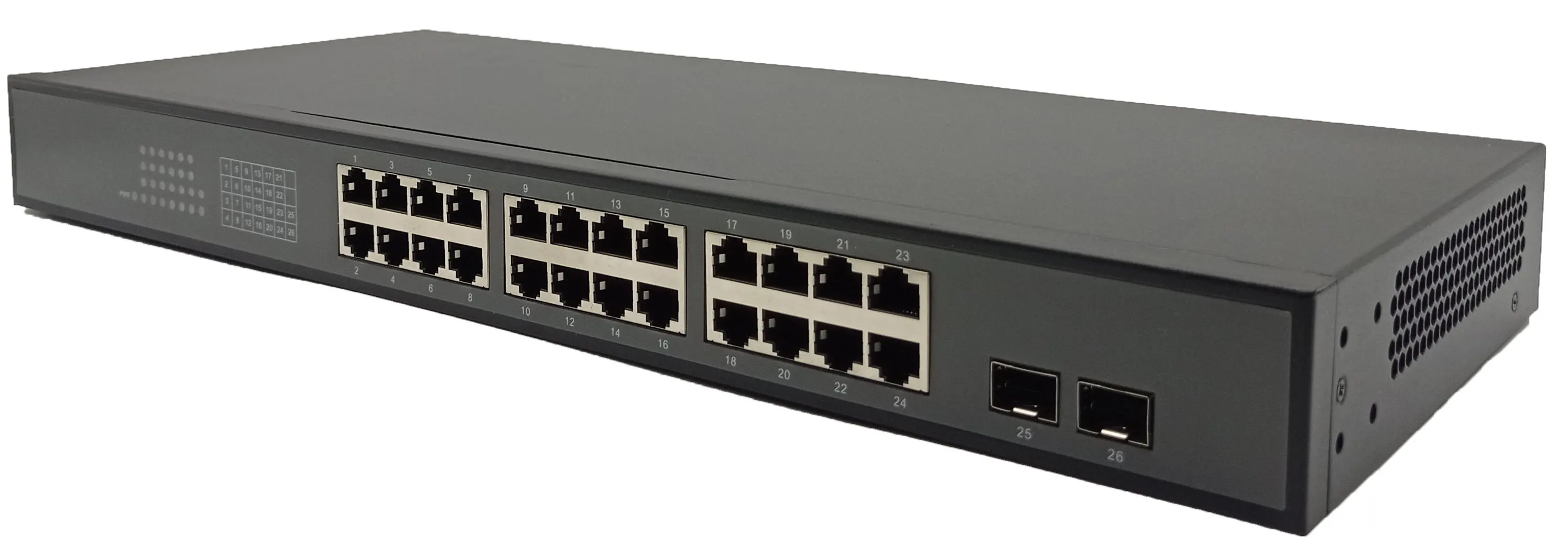 Commutateur réseau 24 ports 10/100/1000Mbps avec 2 commutateurs Fast Ethernet Gigabit Uplink SFP