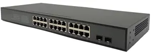 24 -Port 10/100/1000Mbps Networking Switch With 2 SFP Uplink Gigabit Fast Ethernet Switch