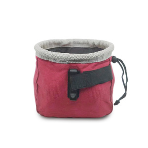 Portable Pet Feeding Bag Foldable Oxford Cloth Dog Treat Waist Bag Rose <b>Red</b> 13.5x8.5x12.5cm Polyester <b>Material</b> - Product Image 3