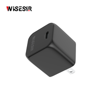 Chargeur rapide USB-C WISESIR 20W PD 3.0 GaN OTP/OVP, design ultra compact et léger, adaptateur secteur AC100-240V, idéal pour les voyages