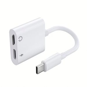2 in 1 <b>type</b> <b>c</b> to <b>type</b> <b>c</b> headphone <b>adapter</b> dual usb <b>c</b> digital audio aux cable otg cable for mobile phone - Product Image 1