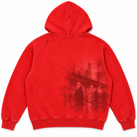 YOUMI ODM/OEM Sweat à capuche zippé pour homme, en coton de haute qualité, délavé à l'acide et à la pierre, style vintage, série Street, grammage lourd