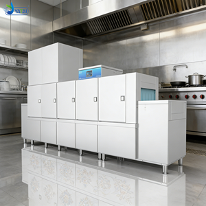 Lave-vaisselle professionnel GB304 en acier inoxydable de type plat avec séchage à air chaud, nettoyage entièrement automatique pour restaurants et cafés 1. - Product Image 2