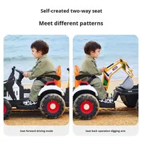 Jouet de voiture d'excavatrice électrique pour enfants, à monter soi-même, télécommande, alimenté par batterie, en plastique, pour garçons, 3-6 ans, blanc jaune, 6 roues