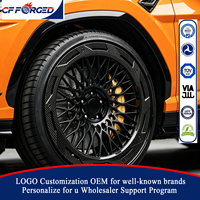 Vente flash - Jantes forgées MV FORGED DM1292 en fibre de carbone noire, concaves profondes, mailles, 22 pouces, 5x130, pour Lamborghini Urus, lot de 4