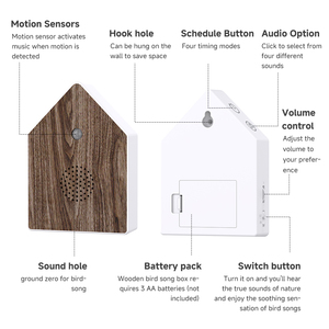 Nouveauté 2026 : Boîte à musique moderne à bruit blanc, haut-parleur imitant le chant d'oiseaux pour jardin, cour, fête et articles fantaisie, vente en gros - Product Image 4