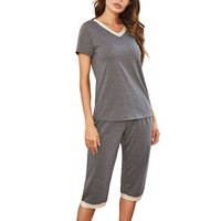 Ensemble de pyjama pour femmes Hongbo en coton modal respirant thermique 2 pièces avec manches courtes certifié Oeko-Tex taille élastique