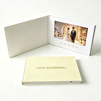 Livre vidéo de mariage personnalisé avec écran LCD 7 pouces, brochure vidéo en lin, carte de vœux vidéo LCD 10 pouces
