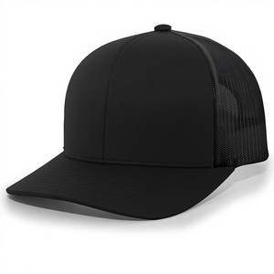 Black 6-Panel Snapback Cap Mesh Breathable Unisex Adjustable Casual <b>Hat</b> Adult Solid Color Spring <b>Summer</b> - Product Image 2
