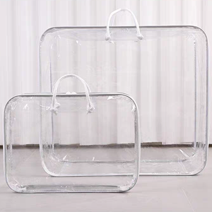Sac de rangement transparent en PVC - Anti-poussière et anti-humidité - Rangement et organisation pour les couettes et les vêtements - Pour usage domestique - Product Image 1