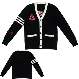 Custom Homecoming Classic DST Black V-Neck <b>Varsity</b> <b>Cardigan</b> - Product Image 3