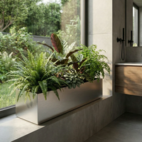 Jardinière en acier galvanisé antirouille, pot de fleurs en acier inoxydable, grande et petite taille pour aménagement paysager de parcs municipaux.