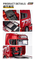 Camion télécommandé Huina 1501 1502 770S V8 1/18 en alliage, 19 canaux, 2.4G, simulation intérieure-extérieure, lumières et sons réalistes, jouet RC pour experts