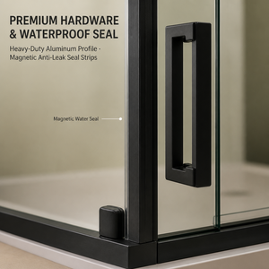 Box Doccia Angolare Nero Slim Frame Neo Angle con Cornice in PVC, Lega di Alluminio e Acciaio, Vetro Trasparente per <span class=keywords><strong>Bagno</strong></span> - Product Image 3