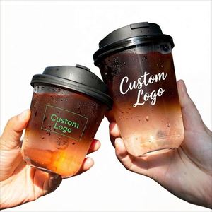 Gobelets en plastique PP jetables imprimés sur mesure en forme de U avec couvercle 12/16/24oz pour boissons chaudes/froides, jus, soda, lait, thé et mariages - Product Image 3