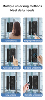 Sinovo Control Remoto Reconocimiento Facial Cerradura de Puerta de Vidrio Inteligente con Tarjeta de Código de Múltiples Huellas Dactilares Métodos de Desbloqueo para Escenas de Oficina