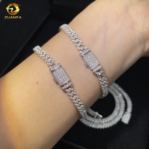 5Mm 1Row Kim Cương Liên Kết Chuỗi Hip Hop Đồ Trang Sức VS Moissanite 925 Sliver Iced out Miami Cuba Chuỗi Vòng Cổ Vòng Tay Giấy Chứng Nhận - Product Image 4