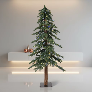 <span class=keywords><strong>Sapin</strong></span> alpin artificiel avec tronc en bois véritable pour la décoration de la maison, du bureau ou des fêtes, plusieurs tailles disponibles - Product Image 1