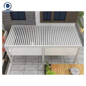 Pergola Moderna con Tetto in Vetro, Pergola Trasparente da Esterno con Telaio in Alluminio, Luminosa e Ariosa per Giardino e Caffè - Product Image 4