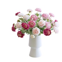 Bouquet de fleurs de lotus artificielles réalistes faites à la main pour la remise des diplômes, Noël, Nouvel An, la Saint-Valentin, la décoration intérieure et la table à manger