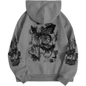 เสื้อฮู้ดดี้พิมพ์ลายผีเสื้อสำหรับผู้หญิง แขนยาว สวมใส่สบาย เหมาะกับทุกฤดูกาล - Product Image 4