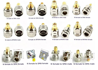 Conector Recto N Hembra a SMA Hembra con Brida Larga de 4 Orificios L16, Adaptador Impermeable Tipo N a Brida SMA
