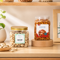 Bocaux alimentaires carrés transparents en plastique avec couvercles faciles à ouvrir pour l'emballage de noix de cajou, biscuits, bonbons et chocolats
