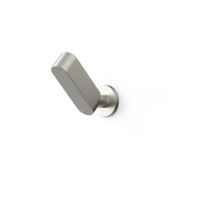 ISILINE Poignée de meuble en laiton massif nickel brossé mat en forme de capsule et crochet mural pour peignoir, pour quincaillerie de salle de bain
