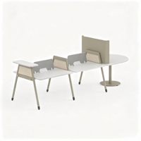 Poste de travail modulaire avec table de réunion ronde pour 2, 4 ou 6 personnes, bureau partagé, mobilier de bureau contemporain