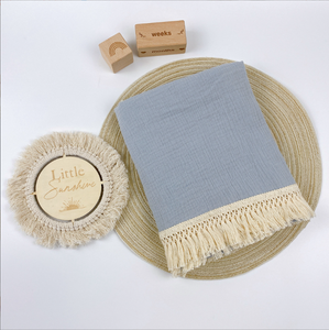 Algodón <span class=keywords><strong>de</strong></span> bambú bebé muselina waffle swaddle manta muselina swaddle mantas neutral 2023 bebé manta impresión personalizada muselina swaddle - Product Image 3