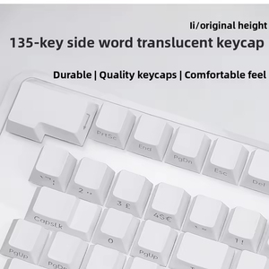Teclas PBT blancas de 135 teclas con impresión lateral compatibles con interruptores mecánicos <span class=keywords><strong>Cherry</strong></span> <span class=keywords><strong>MX</strong></span> para teclado mecánico para juegos - Product Image 3