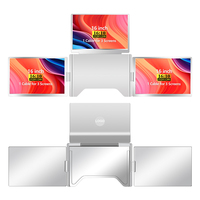 Écran triple portable de 16 pouces IPS 1200P Un câble pour trois écrans USB A USB C Conception Z Fold Fabricant OEM