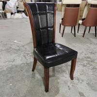 Chaise en bois massif moderne et simple avec dossier haut rembourré pour la maison, l'hôtel, le restaurant, chaise en cuir