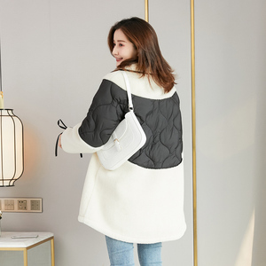 Manteau Sherpa d'hiver chaud pour mamans de grande taille Maternité stade tardif Parka surdimensionnée Veste polaire tendance Veste respirante d'automne - Product Image 3
